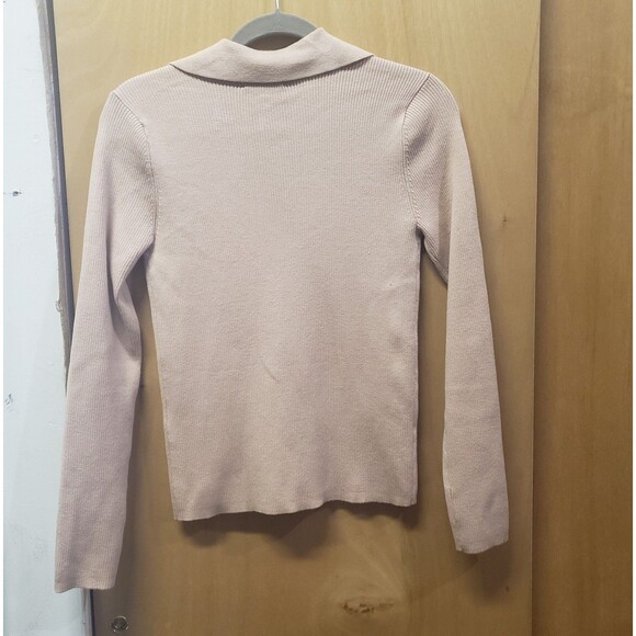 CALVIN KLEIN 
Women's 
Johnny Collar VNeck Lightweight LongSleeve Sweater small - Picture 2 of 3